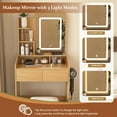 thumbnail image 5 of Jopath Makeup Vanity Table Set,Wood Dressing Table with Mirror and Lights,Power Outlet, Hairdryer Holder & Stool for Small Bedrooms, 5 of 8