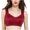 Wine, variant on Sports Bras for Women Pack Sports Bras for Women Women Wireless Anti-sagging Front Zip Breathable Satin Lace Hem Plus Size Bra