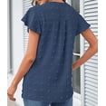 thumbnail image 4 of Womens White Blouse V Neck Ruffle Sleeve Flowy Shirts Dressy Casual Cute Summer Tops, 4 of 7