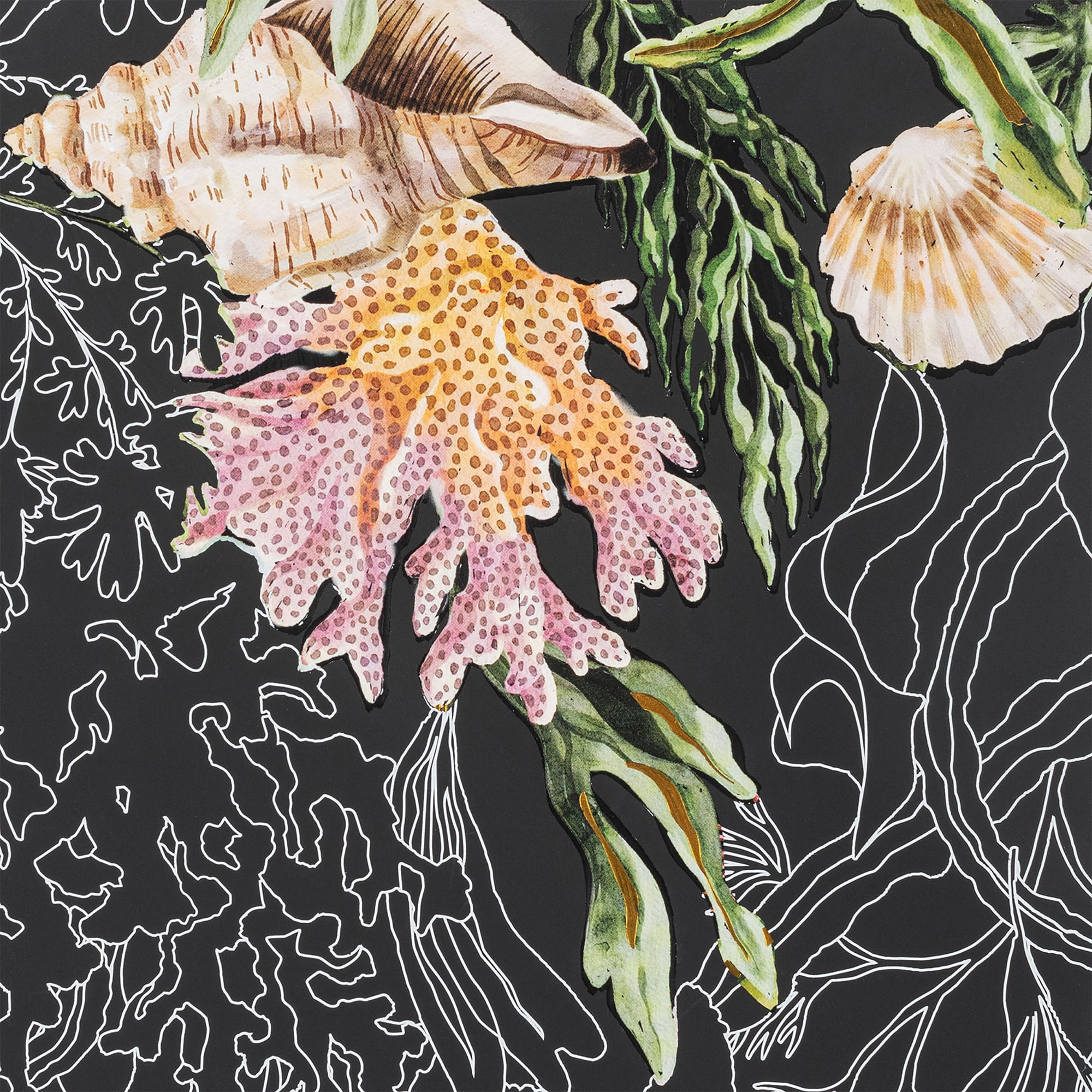 Brea Reese: Scratch Art Paper Pad - Under the Sea - 12 Sheets, 6 Guided Designs, Metallic Accents, Dual-Tip Stylus & Brush, 8x8" Pages, Adult Craft