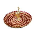 thumbnail image 5 of deevoka Fruit Plate Multi Functional Peacock Cosmetic Tray for Makeup Bathroom Party Gold Red, 5 of 9