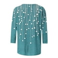 thumbnail image 5 of JTZGDY Womens Plus Size Tops Fashion Printed Fall 3/4 Length Sleeve Crewneck Graphic T-Shirts Loose Oversized Dressy Tunic Pullover Blouse Blue#01 XXL, 5 of 7