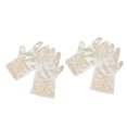 thumbnail image 4 of 2 juegos de guantes elegantes de satén para niñas, vestido de satén elástico, guantes cortos para ocasiones especiales, fiesta de boda, blanco lechoso, 4 of 5