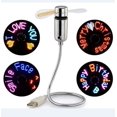 thumbnail image 1 of Ventilador USB con reloj real, ventilador LED creativo con forma de serpiente, ventilador USB con temperatura, ventilador luminoso con flash LED colorido, 1 of 1