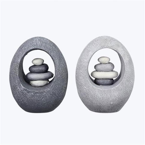 Youngs 11521 Stacked Zen Rocks, Assorted Style - Set of 2