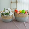 thumbnail image 3 of Hand Woven Straw Baskets Fruit Baskets Gardening Planting Pots Home Planter, 3 of 15