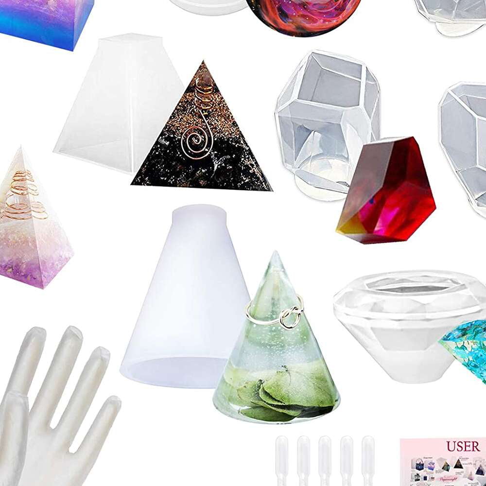 Crystal Pyramid Jewelry Making Tools Silicone Mould Resin Mold Triangle Cone 