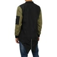thumbnail image 3 of Ma Croix Mens Long Tail Jacket Lightweight Casual Bomber Windbreaker Collarless Slim Coat Outerwear, 3 of 3