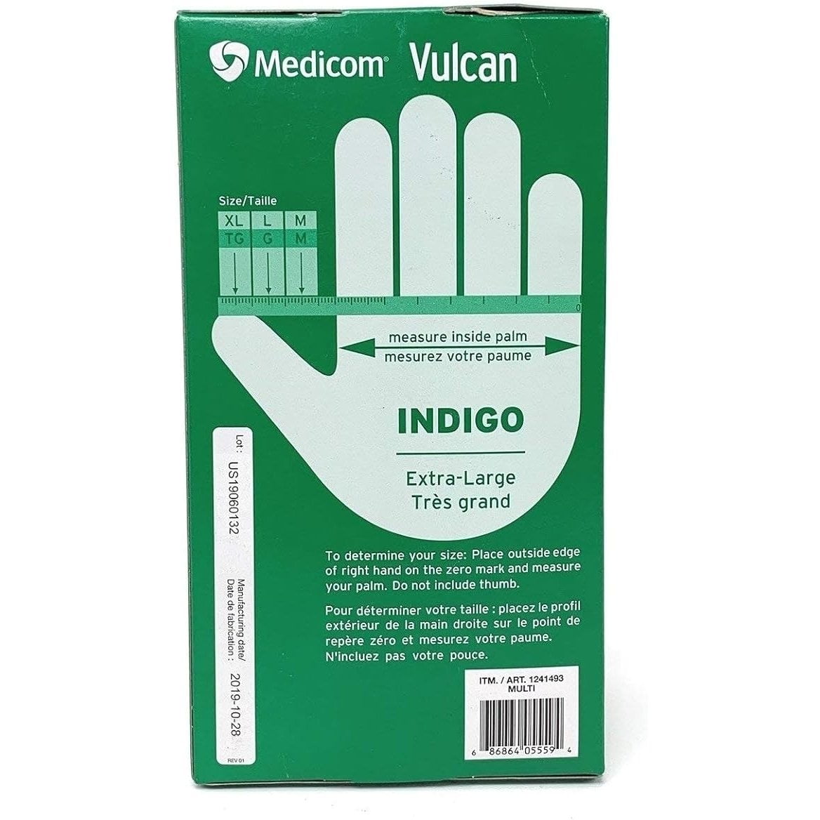 MEDICOM Vulcan Latex-Free Unisex Work Gloves, X-Large, Pair, Nitrile White