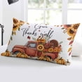 thumbnail image 5 of Fall Truck Pumpkins Throw Pillow Cover 12 x 20 Inch Decorative Pillow Cover Thanksgiving Sunflower Turkey Autumn Lumbar Pillowcase Seasonal Rectangle Cushion Case for Couch Sofa Bed Living Room, 5 of 7