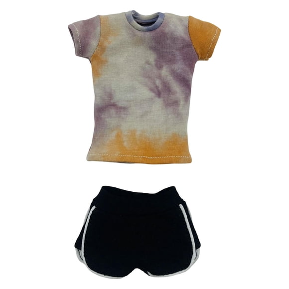 Xuanheng 1/6 Shirt with Summer Shorts Casual Short Sleeve for 12" Female Figures Accs orange