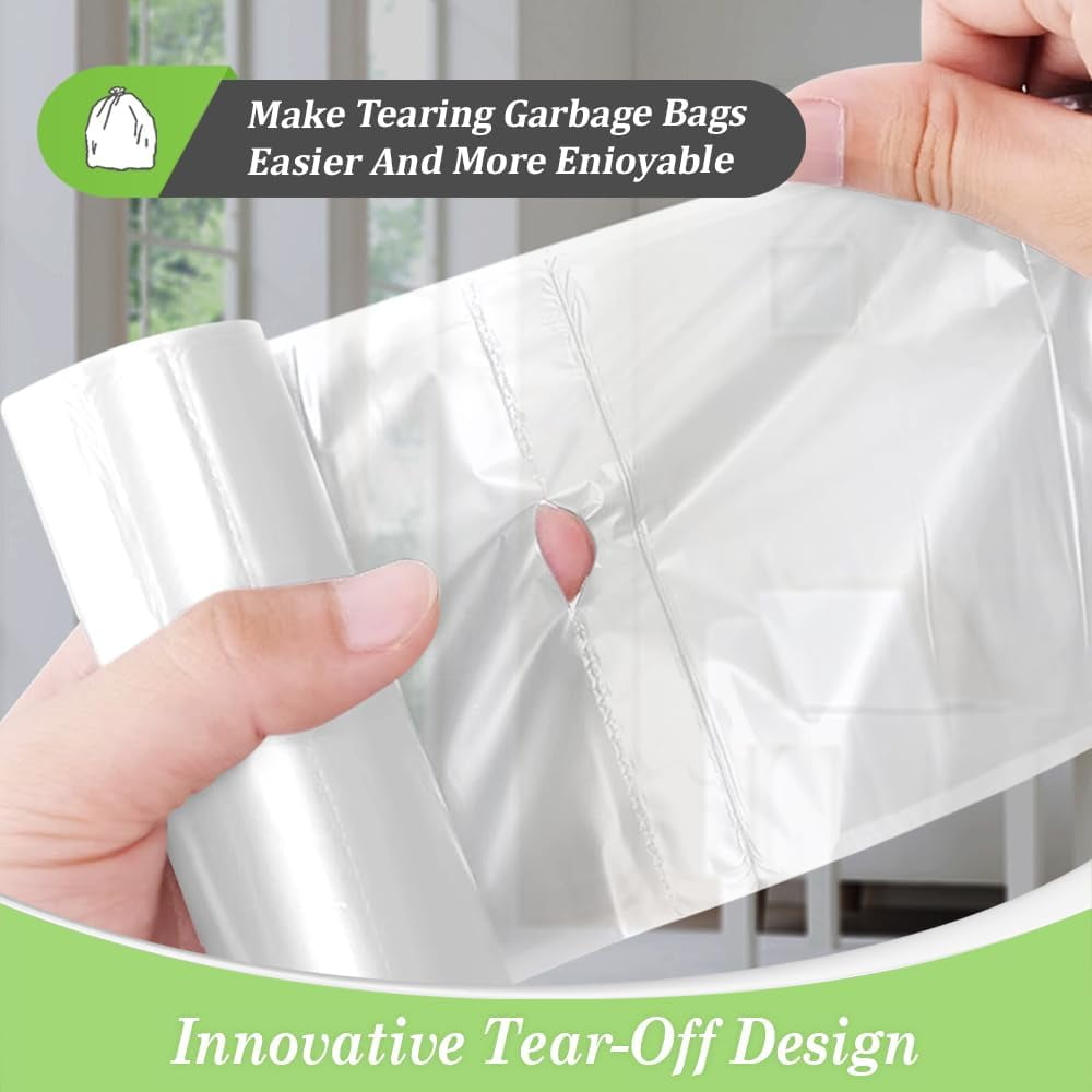 4 Gallon 330 Counts Strong Trash Bags Garbage Bags by , Bathroom Trash Can Bin Liners, Small Plastic Bags for home office kitchen (Clear)