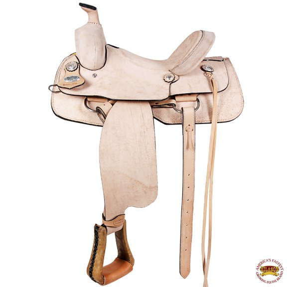 17 In Western Horse Saddle American Leather Ranch Roping Cowboy Tan Hilason