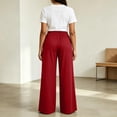 thumbnail image 6 of BXJX Womens Straight-leg Sweatpants, Casual Elastic Waist Sports Drawstring Decor Pants with Pockets Red Size M, 6 of 7