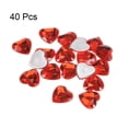 thumbnail image 3 of Uxcell 40 Pcs Acrylic Heart Rhinestone 0.59" Flat Back Plastic Gems Red, 3 of 4