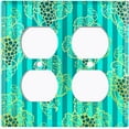 thumbnail image 3 of Metal Light Switch Plate Cover Elegant Grape Vine Teal Striped Damask DAM089, 3 of 13