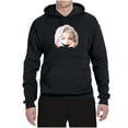 thumbnail image 2 of Wild Bobby, Hip Marilyn Monroe Portrait Classic Beauty Pose, Famous People, Unisex Graphic Hoodie Sweatshirt, Black, Small, 2 of 4