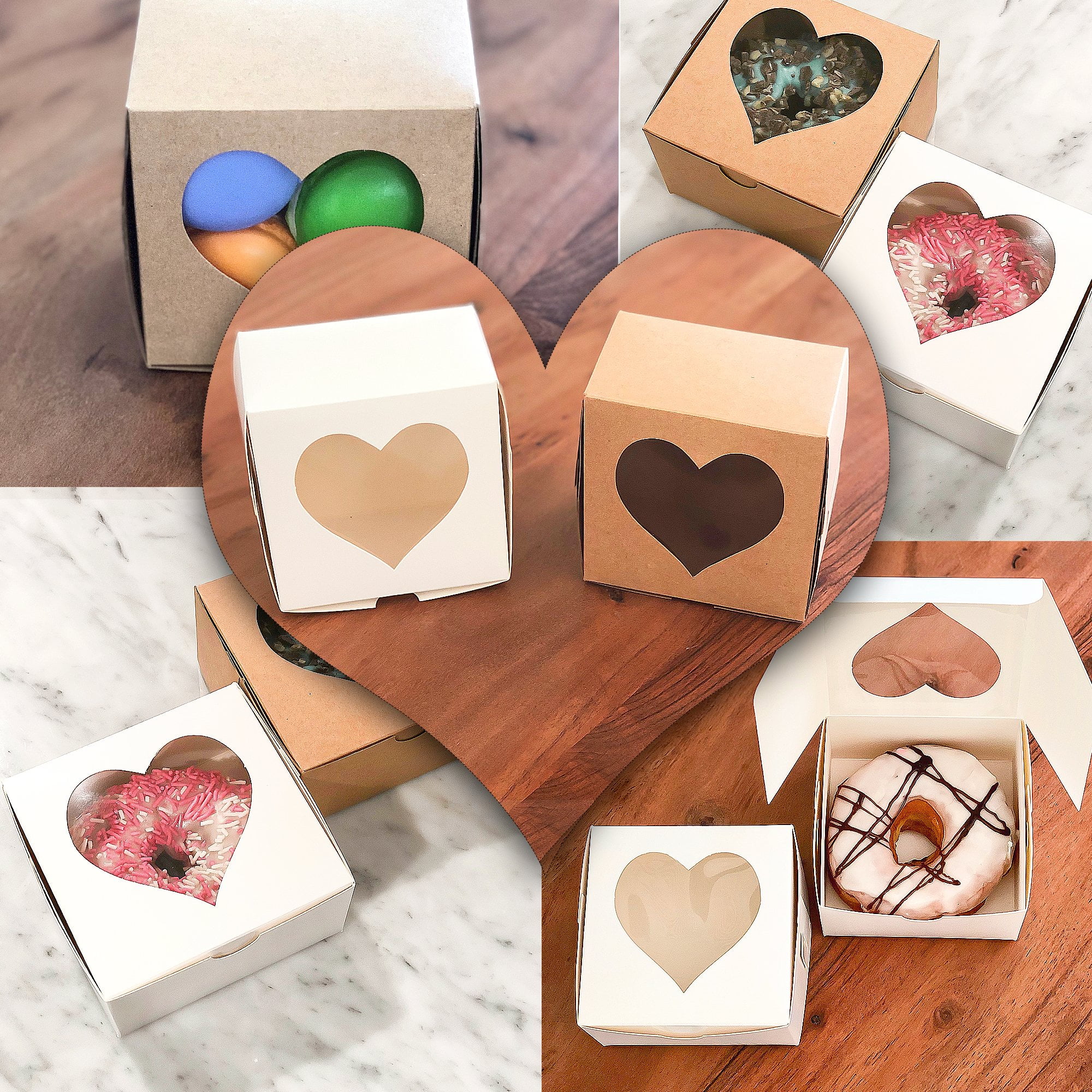  RomanticBaking 50 Pack Single Cookies Boxes 4 3/8 x 4 3/8 x 1  1/5 Bakery Boxes for Wedding Favors Party : Health & Household