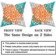 thumbnail image 3 of Orange Teal Grey Pillow Covers 18X18 Dahlias Floral Modern Farmhouse Rustic Decorative Cotton Couch Pillow Cases with Zipper Set of 2 Home Decor for Living Room Bedroom Bed Cushion Outdoor, 3 of 6