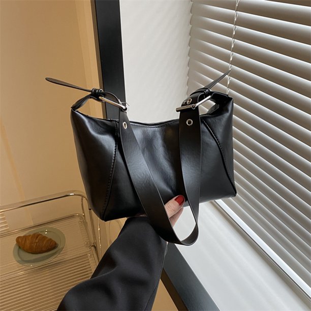 Bolso de axila para mujer Bolso de asa superior de color sólido con cremallera Bolso de viaje diario para mujer
