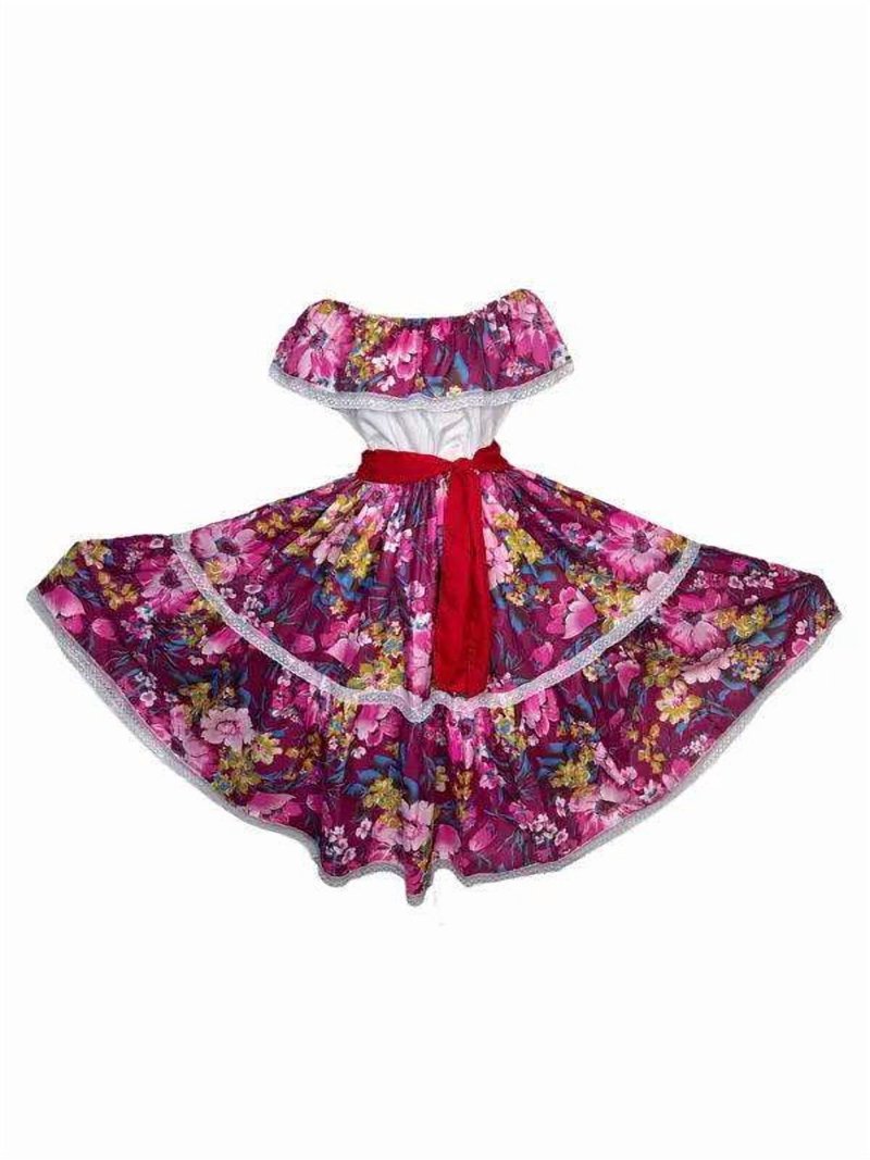 Floral Jibarita Campesina Dress for Adults Puerto Rican