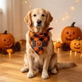 thumbnail image 5 of Halloween Dog Bandana, Reflective Plaid Pumpkin Ghost Scarf for Holiday Pet and Party Decor, 5 of 6