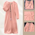 thumbnail image 6 of Gfyviroh Loungewear Nightgowns for Women Winter Thick Warm Soft Fleece Nightdress Drawstring Crew Neck Long Sleeve Nightshirts, 6 of 9