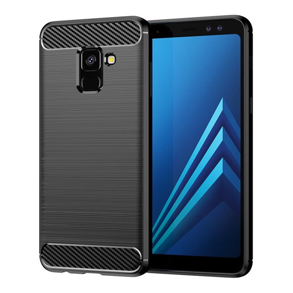 PANDACO Étui en Métal Brossé Noir pour Samsung Galaxy A8