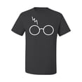 thumbnail image 2 of Wild Bobby, White Wizard Glasses and Lightning Scar, Movies, Men Graphic Tee, Charcoal, XX-Large, 2 of 4
