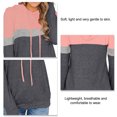 thumbnail image 4 of Sudadera con capucha para mujer, Top informal, sudadera con cordón de 3 colores, fibra de poliéster para otoño, rosa, gris oscuro, M, 4 of 5