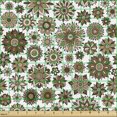 thumbnail image 2 of Ambesonne Floral Fabric by the Yard Upholstery, Romantic Vintage Curly, 1 Yard, Brown Tan Pale Yellow, 2 of 5