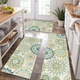 thumbnail image 4 of Findosom 3pcs Boho Kitchen Mat Set,Farmhouse Kitchen Rugs and Mat,Washable Non Slip Kitchen Mats Vintage Floor Mat Carpet for Hallway Laundry Room Sink,20"x32"+20"x47"+20"x59" Green, 4 of 8