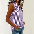 thumbnail image 4 of cocolona Womens Summer Striped Tank Tops Collar Sleeveless Button Shirts Trendy Casual Slim Fit Blouses, 4 of 6