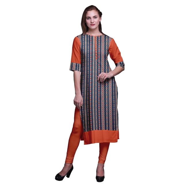 Bimba Tuniques Droites pour Femmes Kurta Imprimée Tunique d'Été