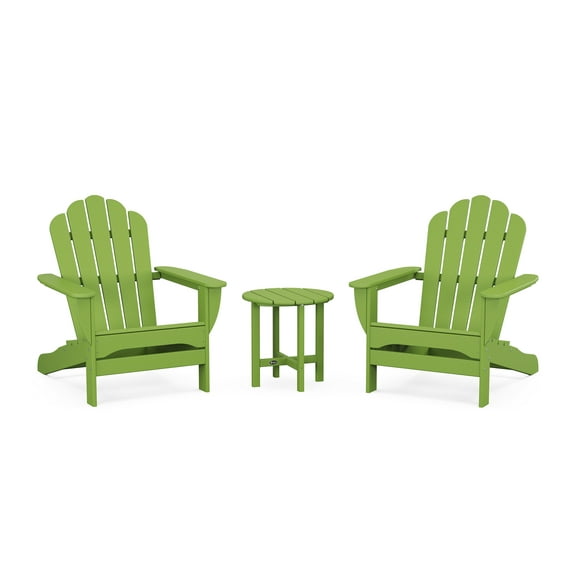 Trex Outdoors 3-Piece Monterey Bay Oversized Outdoor Adirondack Set in Lime