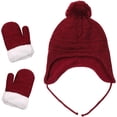 thumbnail image 2 of Sinhoon Hats Gloves Set for Kids Toddler Baby Girls Boys Warm Earflap Beanie Fleece Hats Winter Christmas Gift, 2 of 5