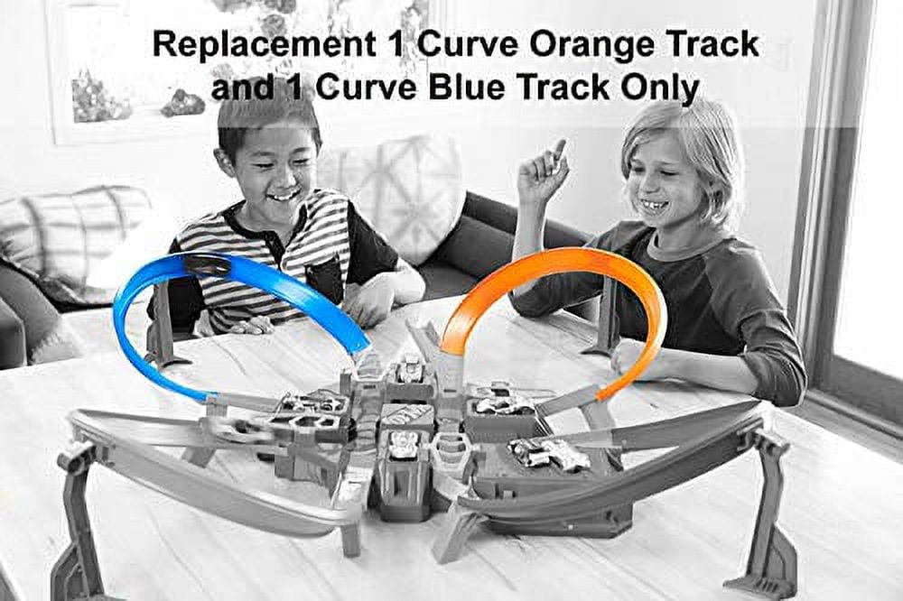 Replacement Parts for Hot Wheels Track - Hot Wheels Criss Cross Crash Car Race Track DTN42 | Includes 1 Curve Orange Track and 1 Curve Blue Track