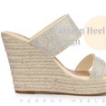 thumbnail image 4 of BLISSFUL STEP Sandales Compensées Espadrilles Beige à Plateforme avec Strass pour Femmes 10 m US, 4 of 6