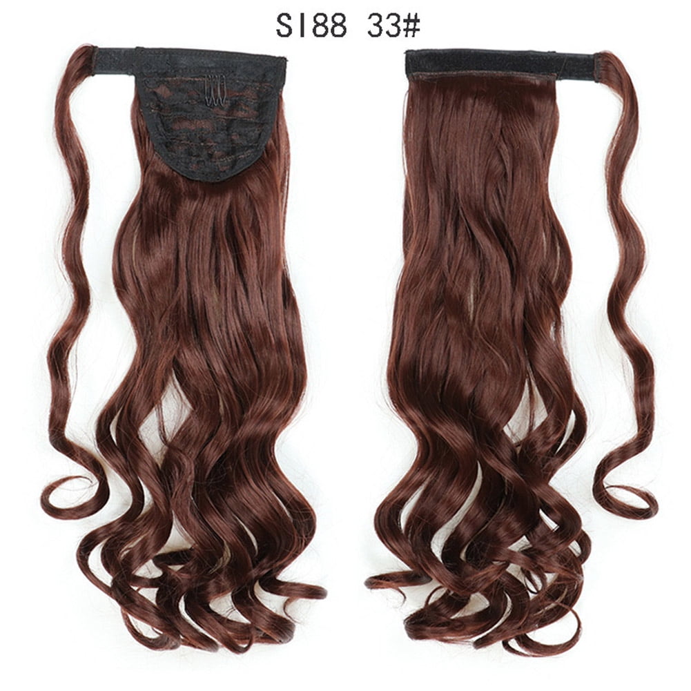 Hook-and-loop Clip-on Style Ponytail Hair Extension Wig Heat Resistant  Fiber Curly Long Hairpiece - Walmart.com