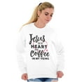 thumbnail image 3 of Jesus in Heart and Coffee in Veins Women Plus Size Crewneck Sweatshirt Brisco Brands 4X, 3 of 5