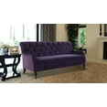 thumbnail image 2 of Xander Tufted Sofa Metal Casters Purple, 2 of 11