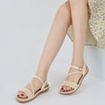 thumbnail image 6 of Ecetana Women's Flat Sandals Woven Open Toe Casual Summer Sandals for Beach Walking Daily Outdoor, 6 of 7