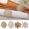 thumbnail image 2 of Coofit Napkin Ring Rhinestone Stainless Steel Napkin Wrap Wedding Decor for Banquet, 2 of 6
