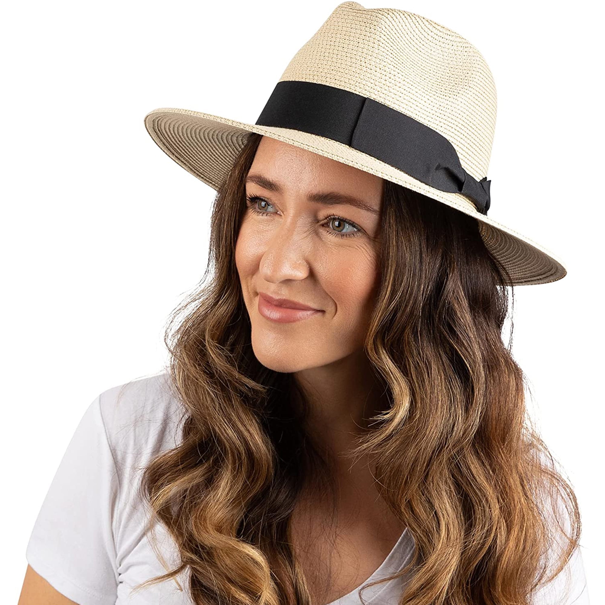 Debra Weitzner Foldable Roll Up Floppy UPF 50 Straw Sun Hats For Women