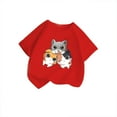 thumbnail image 2 of LIIPEE Girls T-Shirts Summer Casual Short Sleeve Cartoon Animal Printed Round Neck Tshirt Toddler Versatile Party Tee Shirts,Red,13-14 Years, 2 of 3
