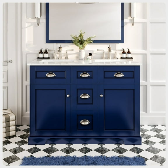 Eviva Epic Transitional Blue Bathroom Vanity