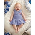 thumbnail image 5 of BemeyourBBs Kids Toddler Baby Girl 4th of July Dress Outfit Patriot Independent Day Clothes Baby Girl Fourth ofJuly Outfit Sleeveless Doll Collar USA America Flag Embroidery Striped Summer Dress, 5 of 9