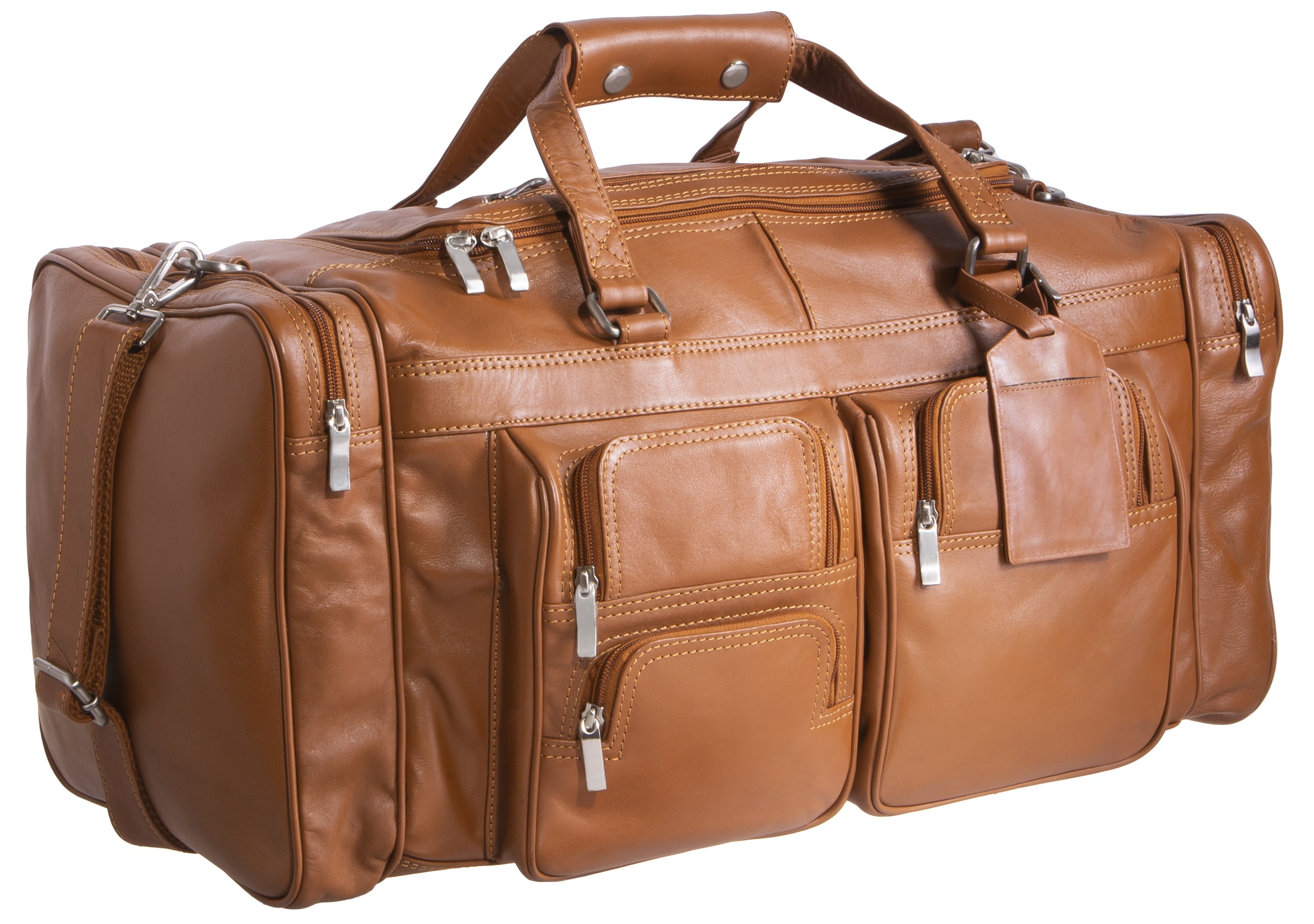 Viosi Vintage Expandable Duffel Bag Leather Weekender Luggage Travel Bag