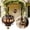 Brown, variant on Steampunk Acrylic Suncatcher 2D Flat Hot Air Balloon Ornament with LED Flame Vintage Window Hanging Decoration for Home Garden Wedding and Patio Decor