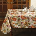 thumbnail image 2 of Nappe Imprimée Européenne de Citrouilles et de Feuilles d'Automne - 60" x 102", 2 of 4